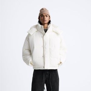 NWT Zara White Puffer